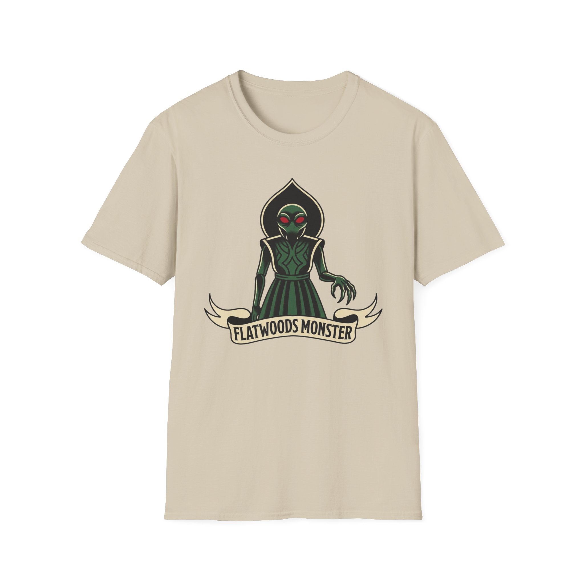 Flatwoods Monster T-Shirt — Vintage Cryptid Alien Graphic Tee American Traditional Tattoo Style