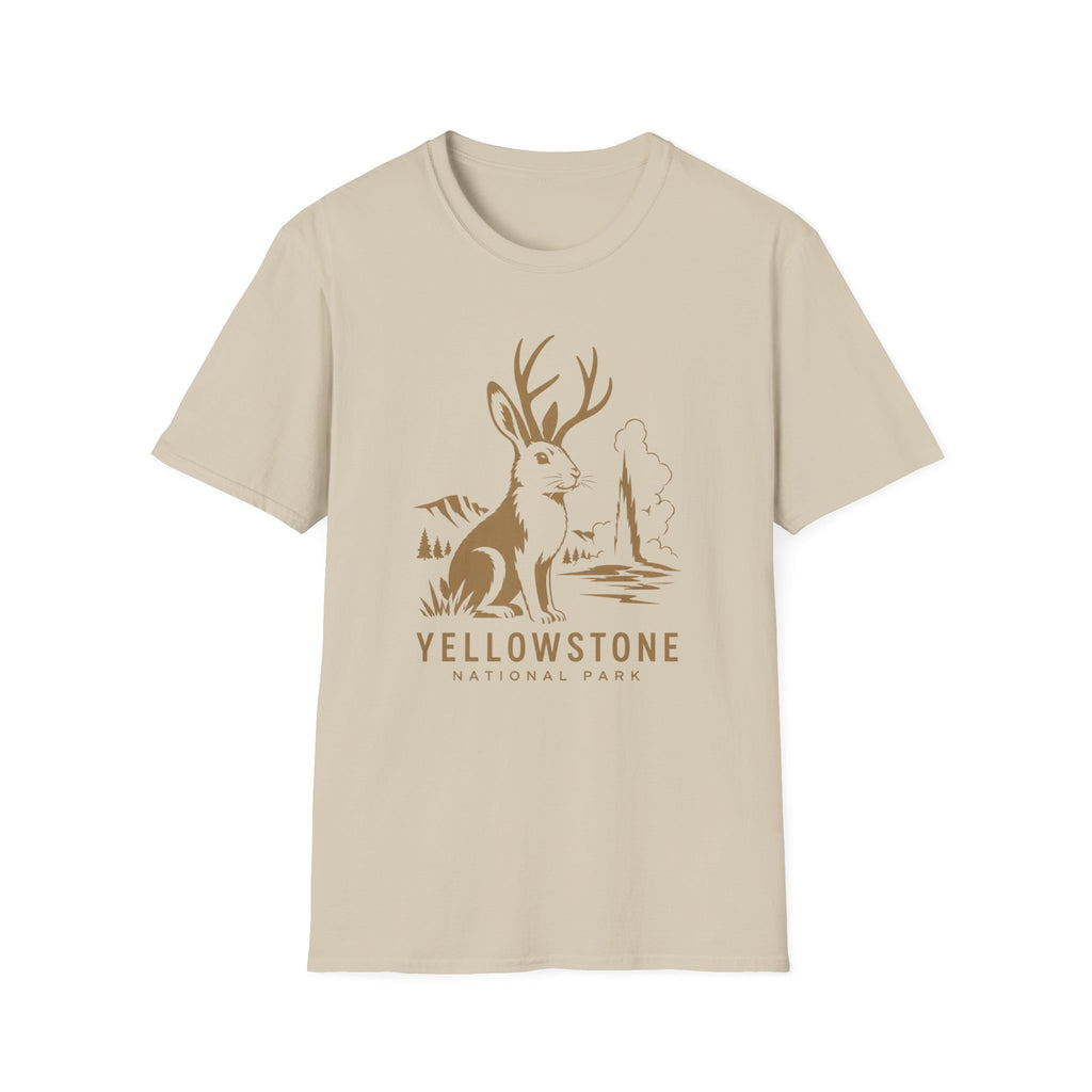 Yellowstone Jackalope T-Shirt — Rustic National Park Wildlife Tee