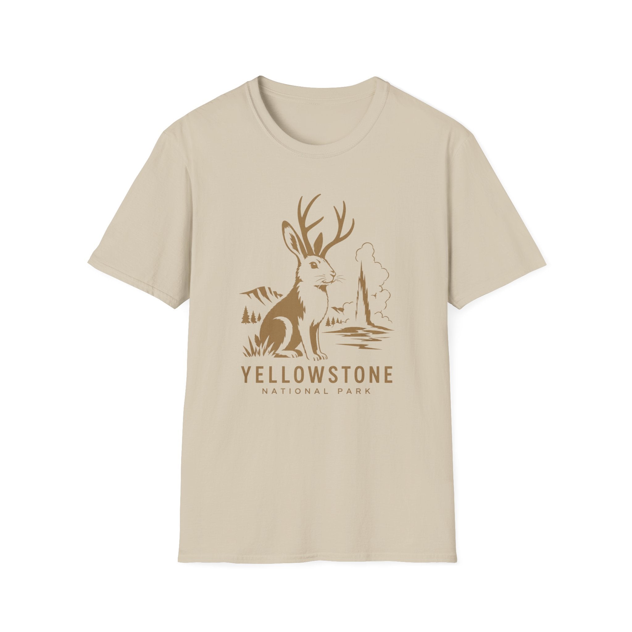 Yellowstone Jackalope T-Shirt — Rustic National Park Wildlife Tee