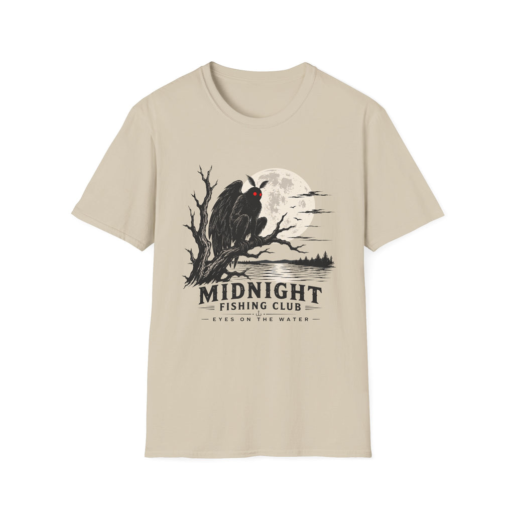 Midnight Fishing Club T-Shirt — Gothic Mothman Moon Graphic Tee
