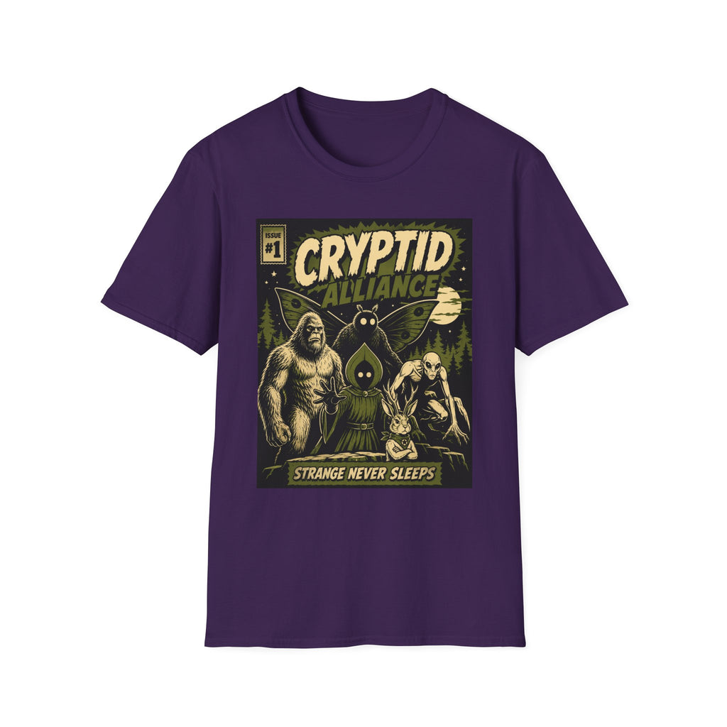 Cryptid Alliance T‑Shirt — Vintage Monster Comic Tee Bigfoot Mothman