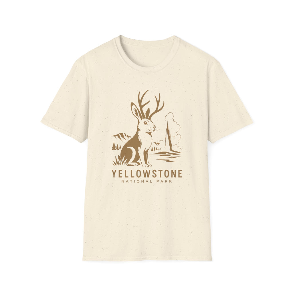 Yellowstone Jackalope T-Shirt — Rustic National Park Wildlife Tee