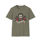 Bigfoot Believer T-Shirt — Retro American Traditional Tattoo Sasquatch Graphic Tee with Roses