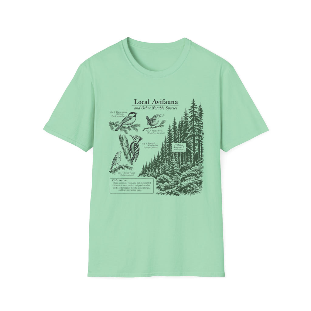 Local Avifauna T-Shirt — Vintage Bird & Forest Illustration Tee