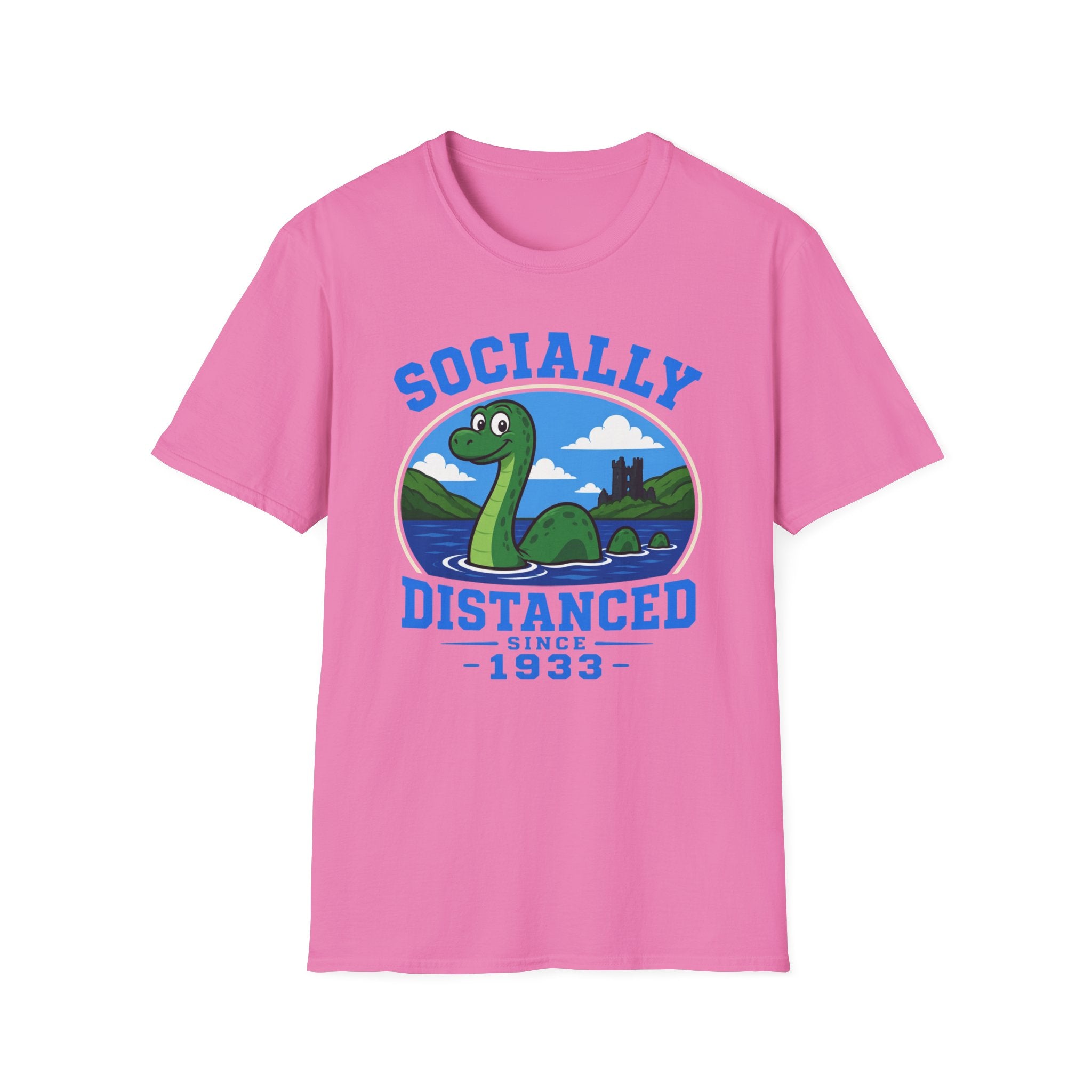 Socially Distanced Loch Ness Monster T-Shirt — Cute Nessie Graphic Tee