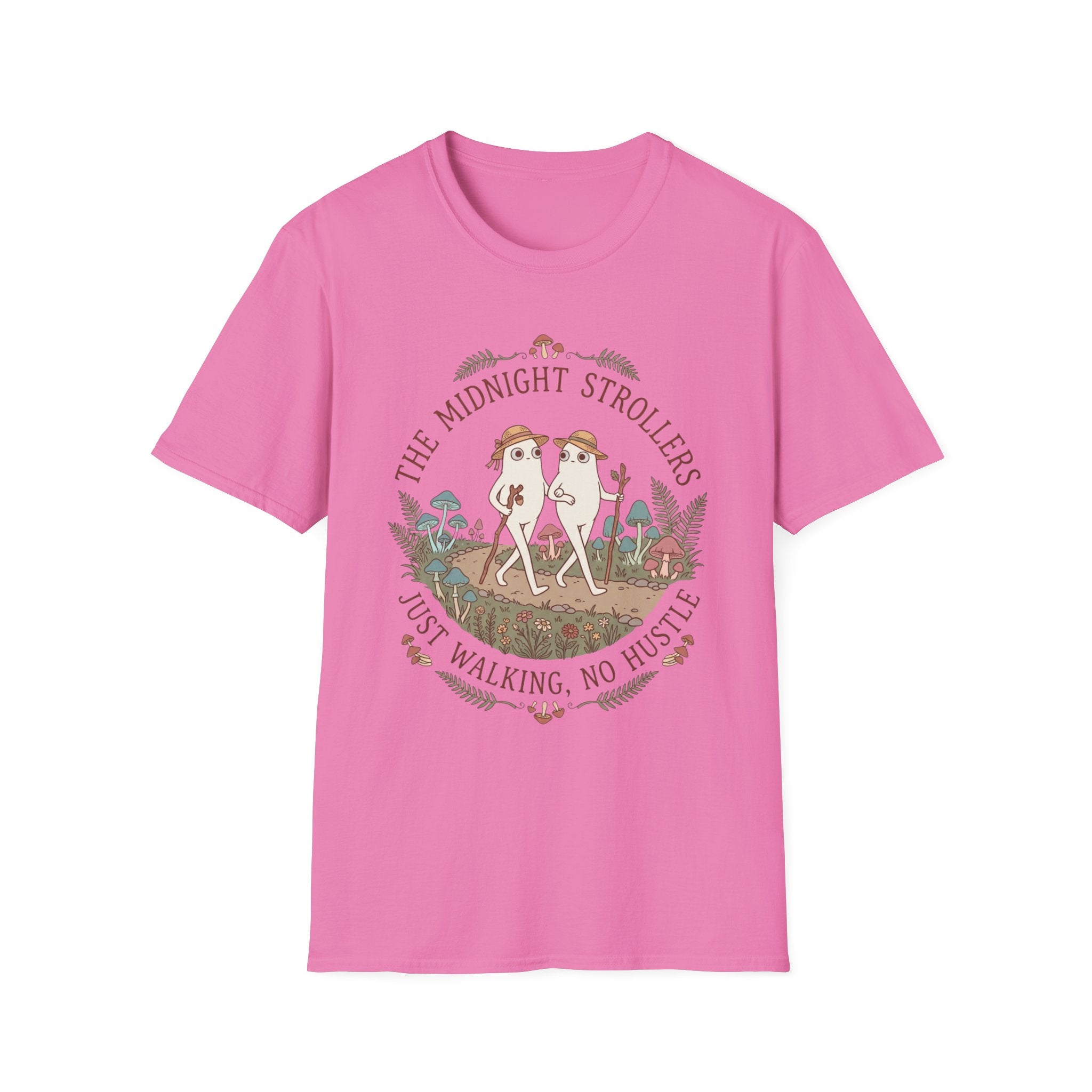 Cozy Fresno Nightcrawlers T-Shirt — 'The Midnight Strollers' Cute Mushroom Walk Graphic Tee