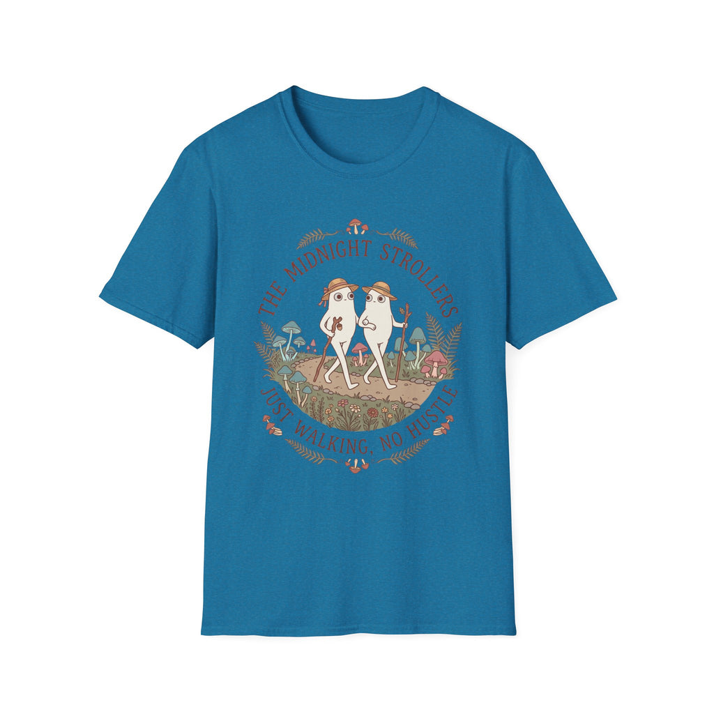 Cozy Fresno Nightcrawlers T-Shirt — 'The Midnight Strollers' Cute Mushroom Walk Graphic Tee