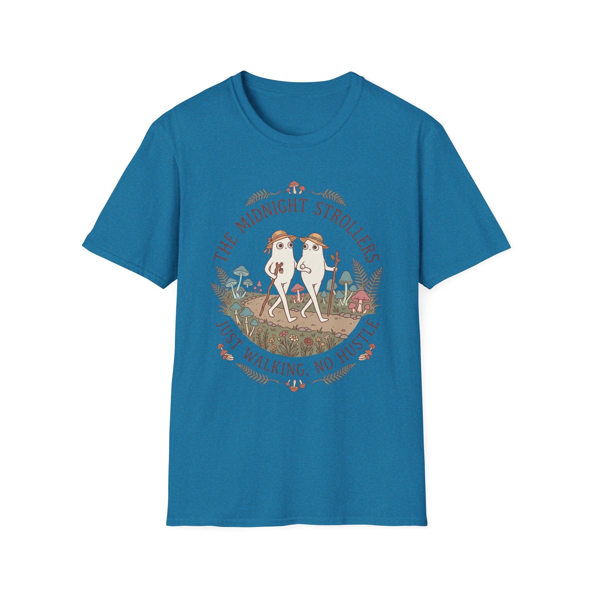 Cozy Fresno Nightcrawlers T-Shirt — 'The Midnight Strollers' Cute Mushroom Walk Graphic Tee