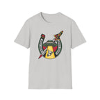 Bad Luck Good Vibes UFO T-Shirt — Sword & Horseshoe Retro American Traditional Tattoo Tee