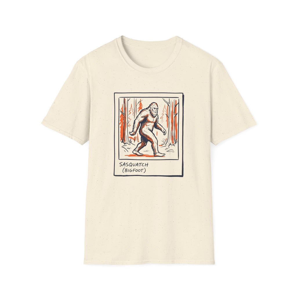 Bigfoot Polaroid T‑Shirt — Sasquatch Retro 70s Forest Graphic Tee