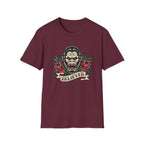 Bigfoot Believer T-Shirt — Retro American Traditional Tattoo Sasquatch Graphic Tee with Roses