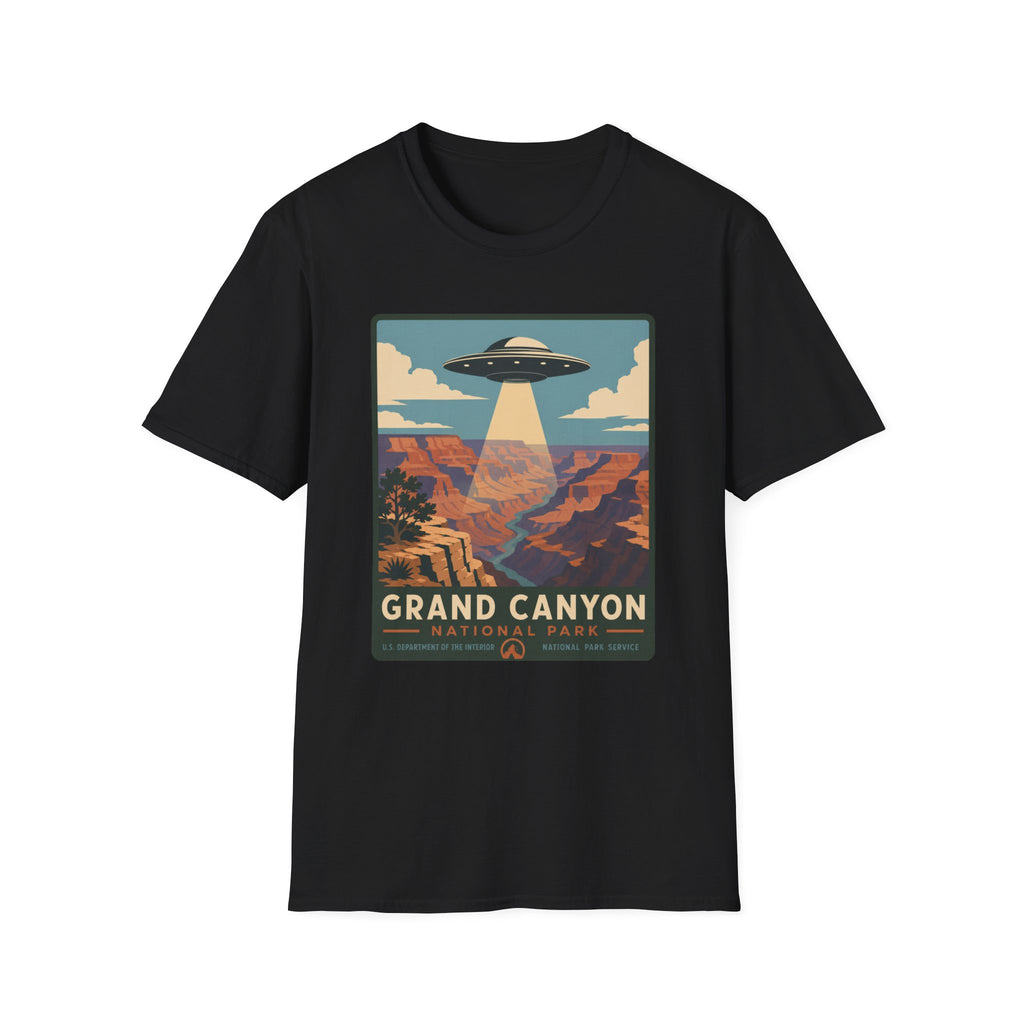 Grand Canyon UFO T-Shirt — Retro Alien Abduction National Parks Poster Tee
