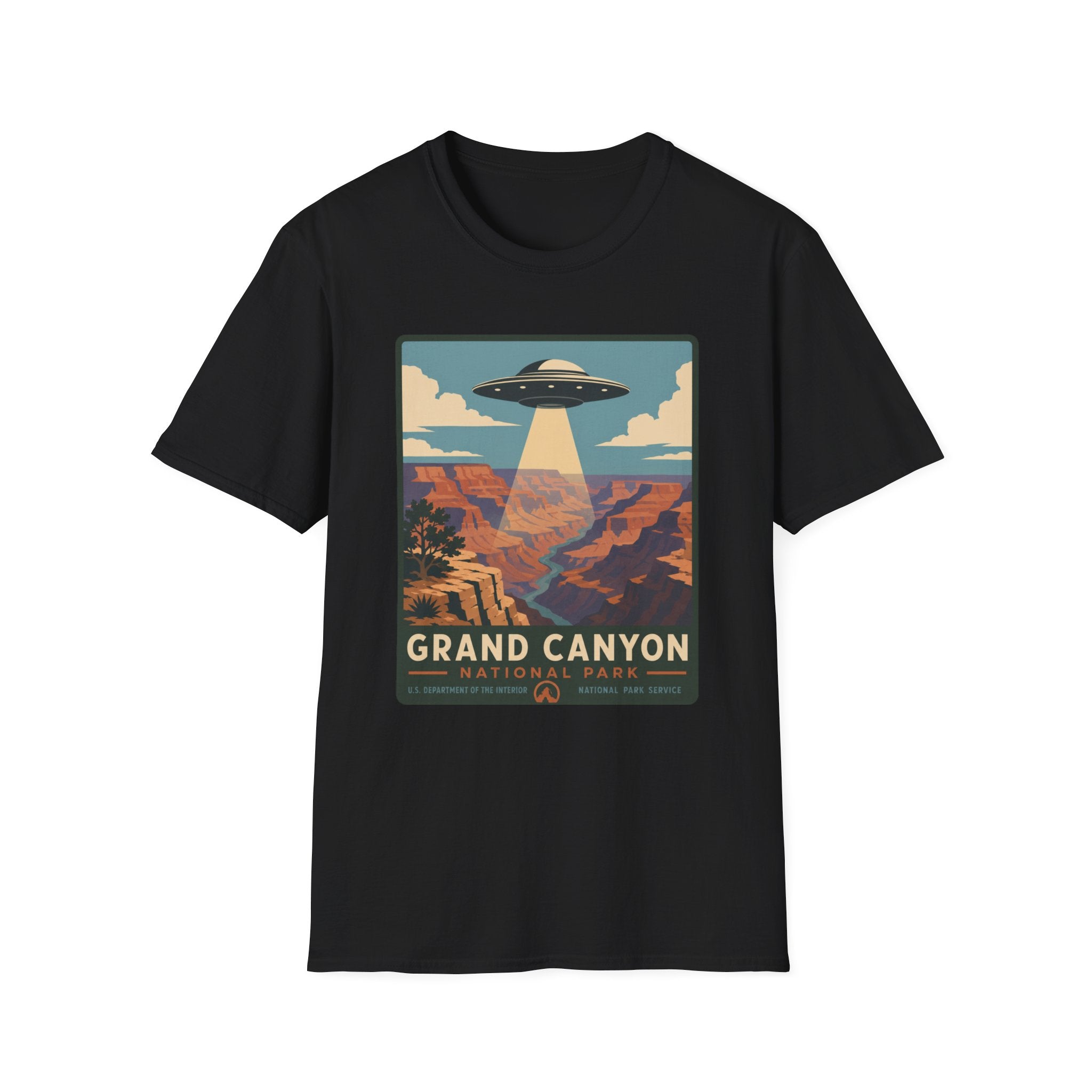 Grand Canyon UFO T-Shirt — Retro Alien Abduction National Parks Poster Tee
