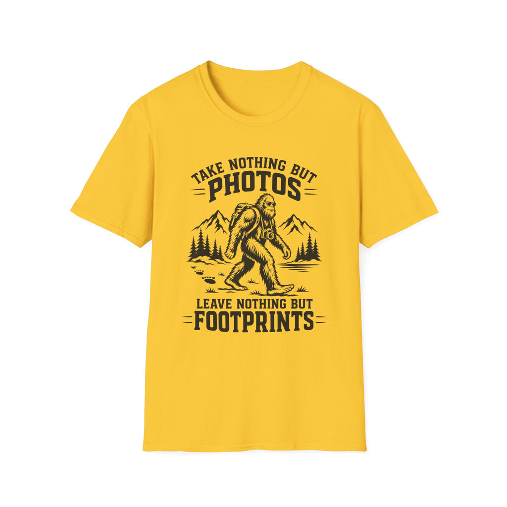“Take Nothing But Photos, Leave Nothing But Footprints” Bigfoot Adventure Tee