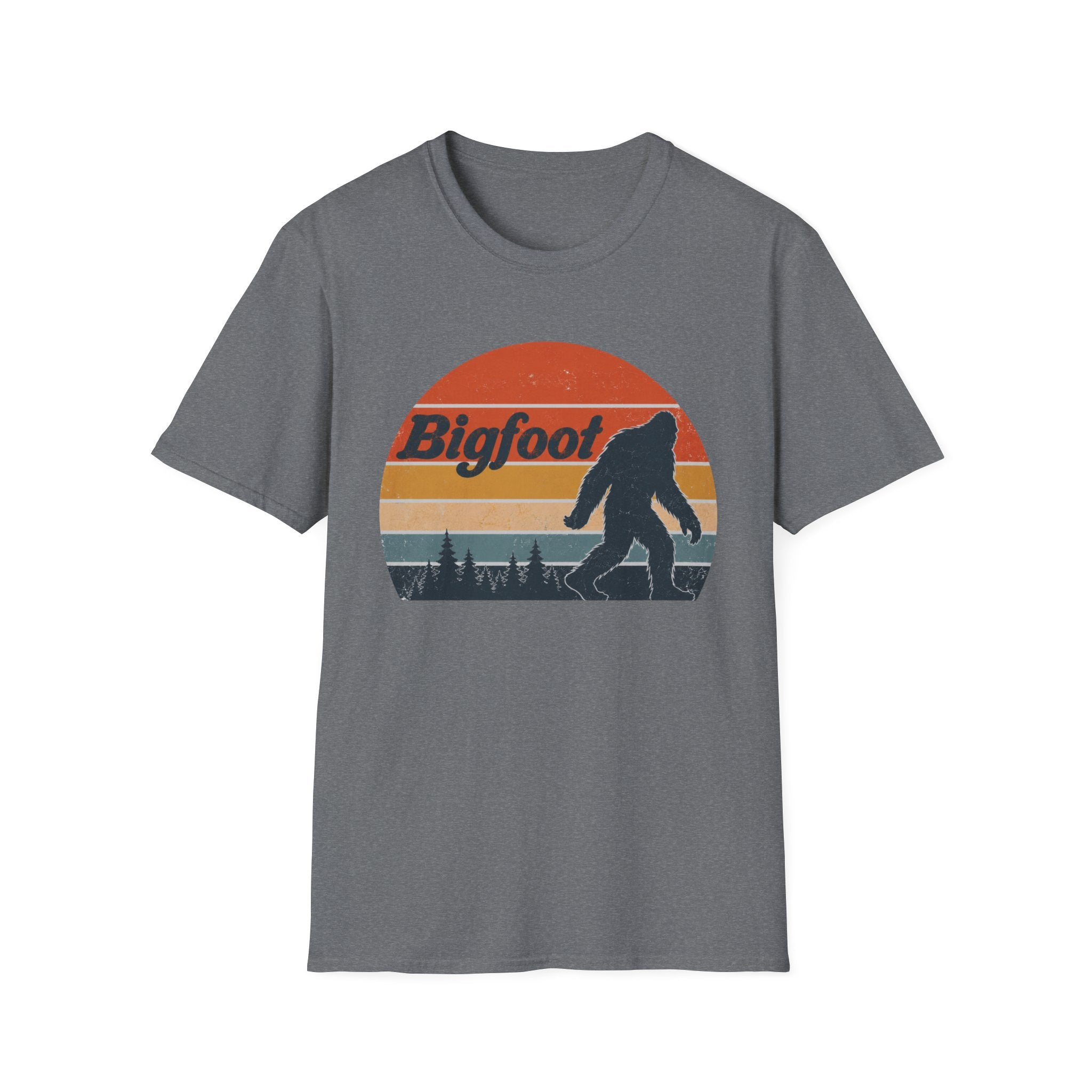 Bigfoot Retro Sunset T-Shirt - Sasquatch Vintage Graphic Tee