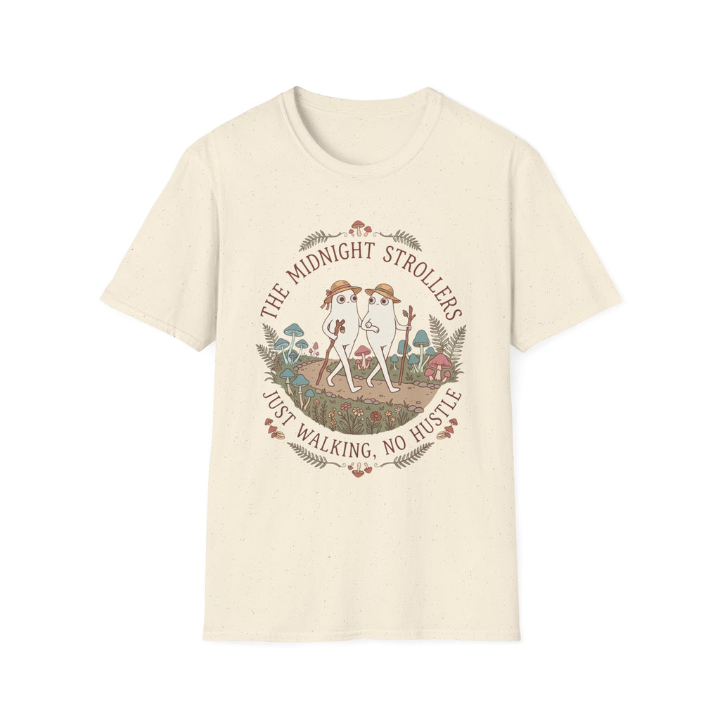Cozy Fresno Nightcrawlers T-Shirt — 'The Midnight Strollers' Cute Mushroom Walk Graphic Tee