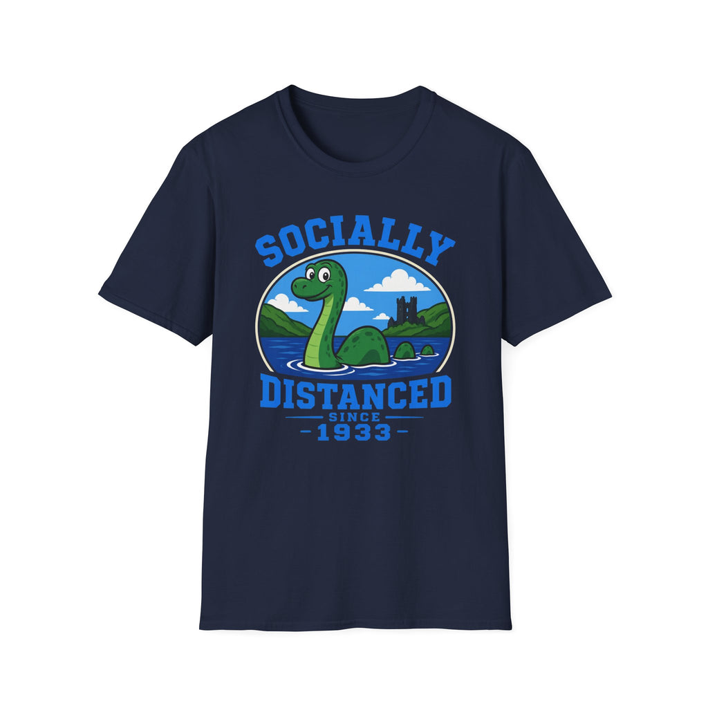 Socially Distanced Loch Ness Monster T-Shirt — Cute Nessie Graphic Tee