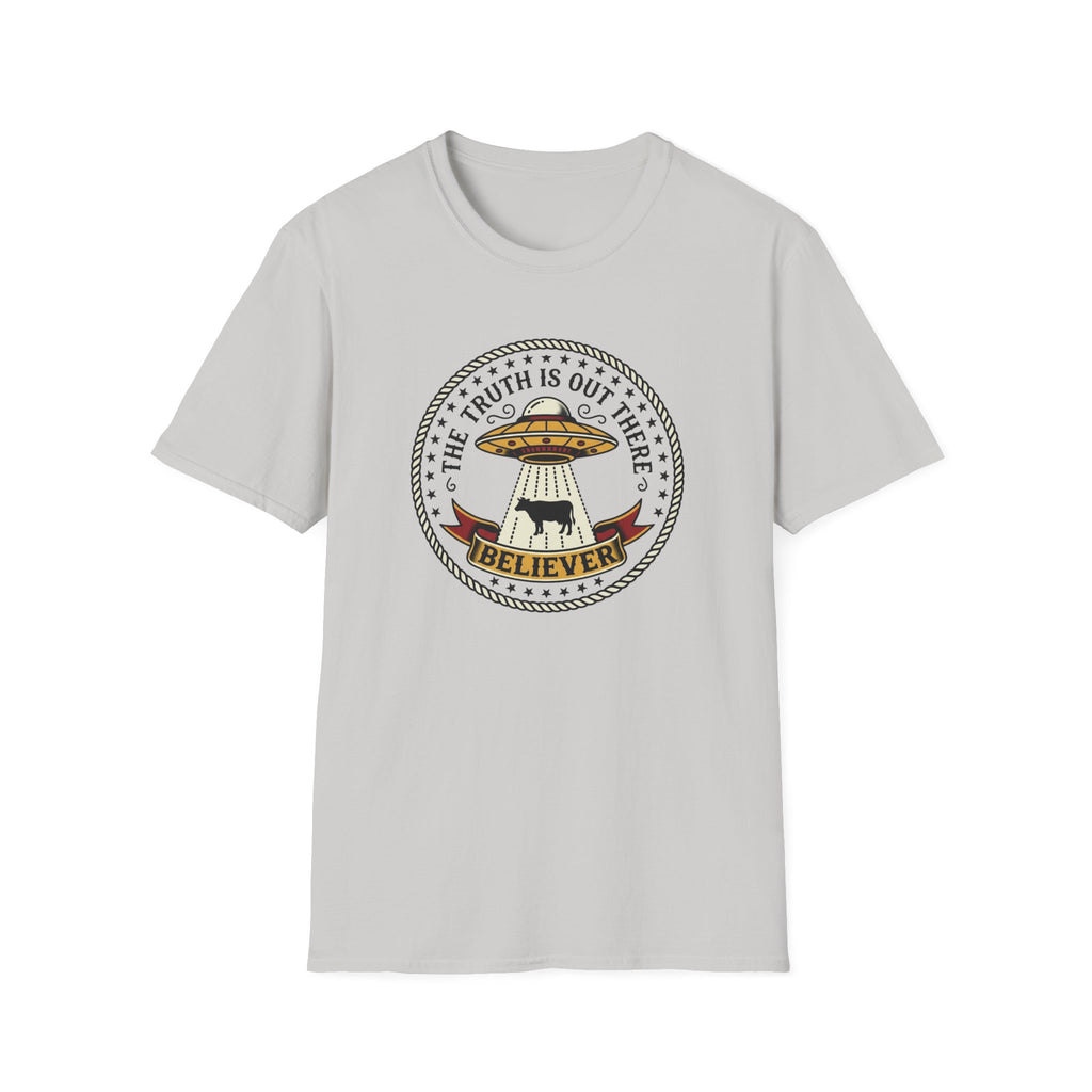 UFO Believer T-Shirt — "The Truth Is Out There" Alien Abduction American Tradition Tattoo Design