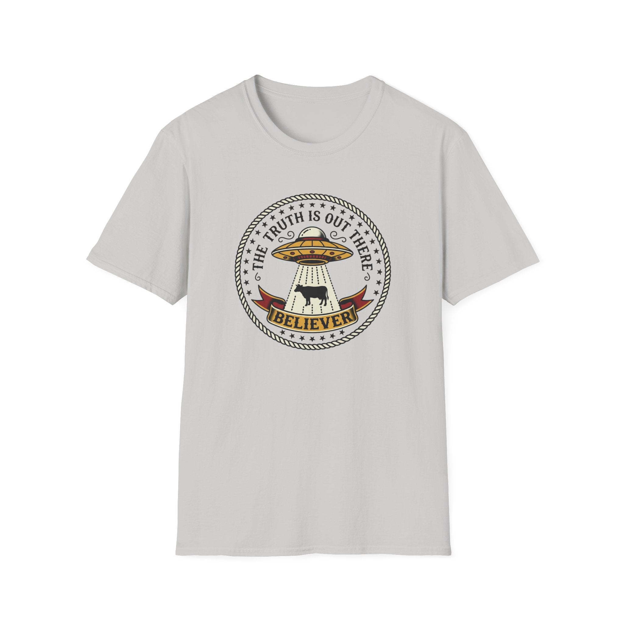 UFO Believer T-Shirt — "The Truth Is Out There" Alien Abduction American Tradition Tattoo Design