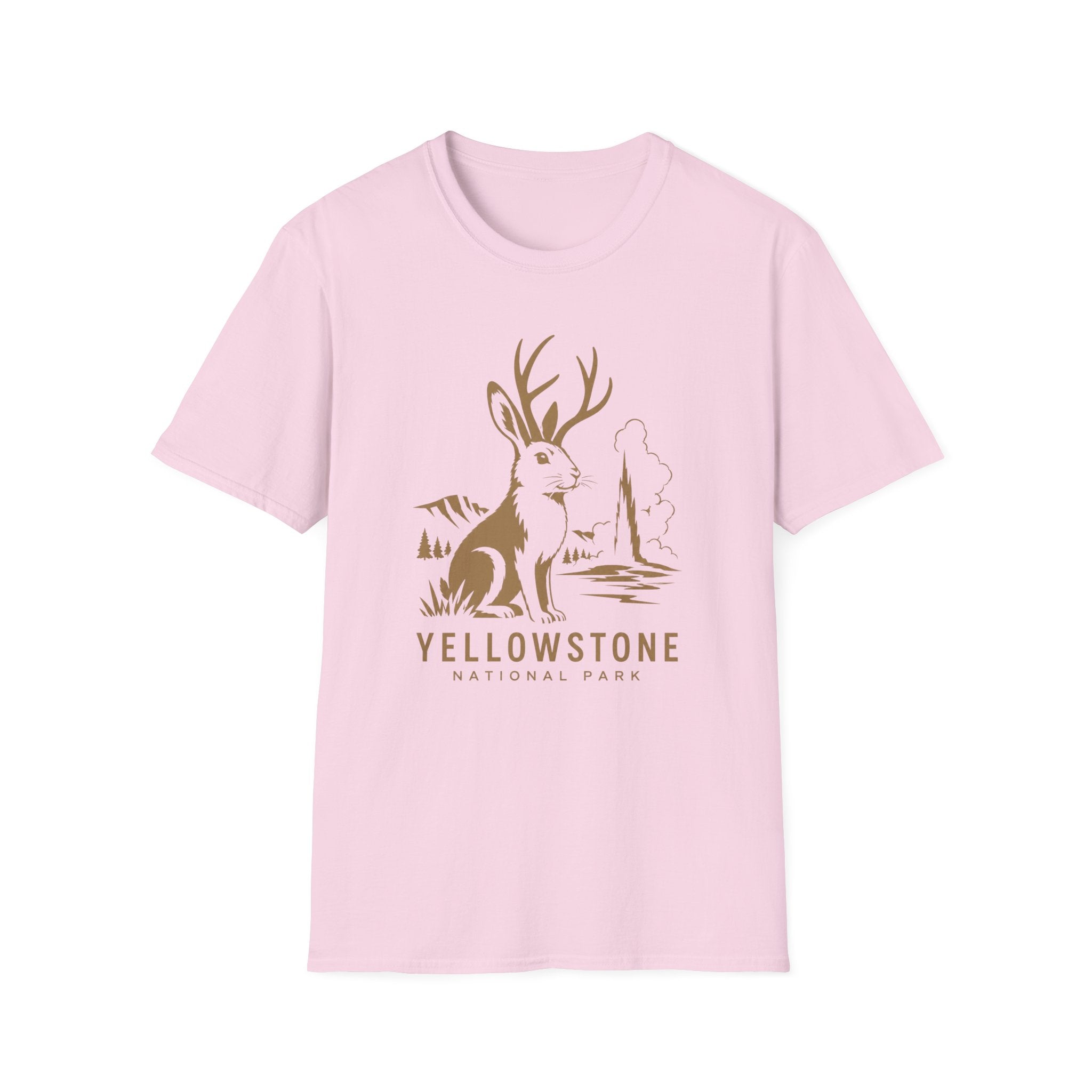Yellowstone Jackalope T-Shirt — Rustic National Park Wildlife Tee