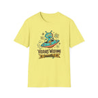 Alien UFO T-Shirt — "Visitors Welcome (Mostly)" Cute Space Graphic Tee