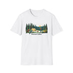 Bigfoot Forest Lifer T‑Shirt — Camping Scenic Tee with Tent, Campfire & Pine Trees