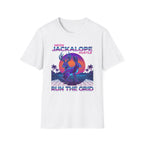 Neon Jackalope T-Shirt - Hustle "Run the Grid" Retro Vaporwave Tee