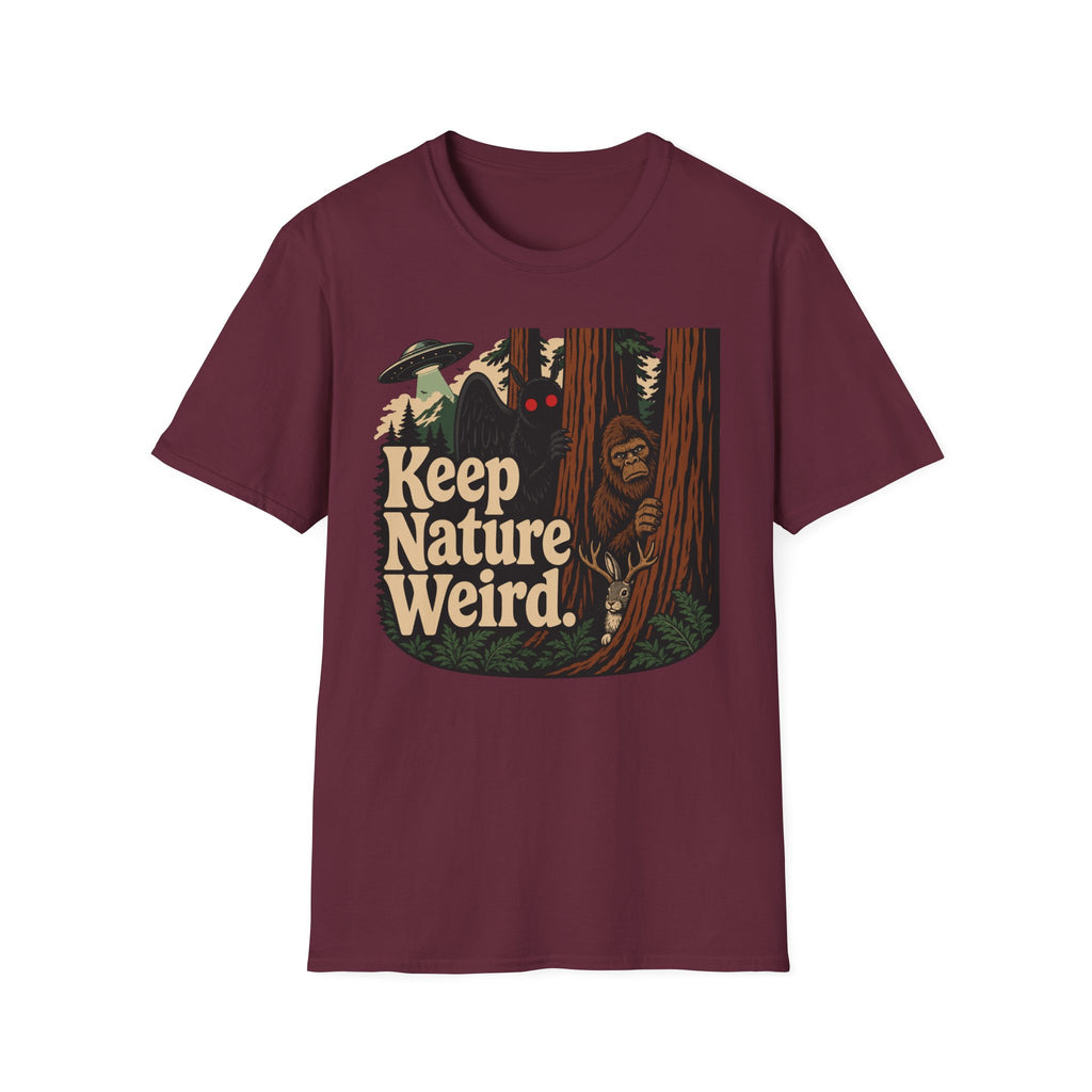 Keep Nature Weird Cryptid T-Shirt - Bigfoot, Mothman, Jackalope, UFO