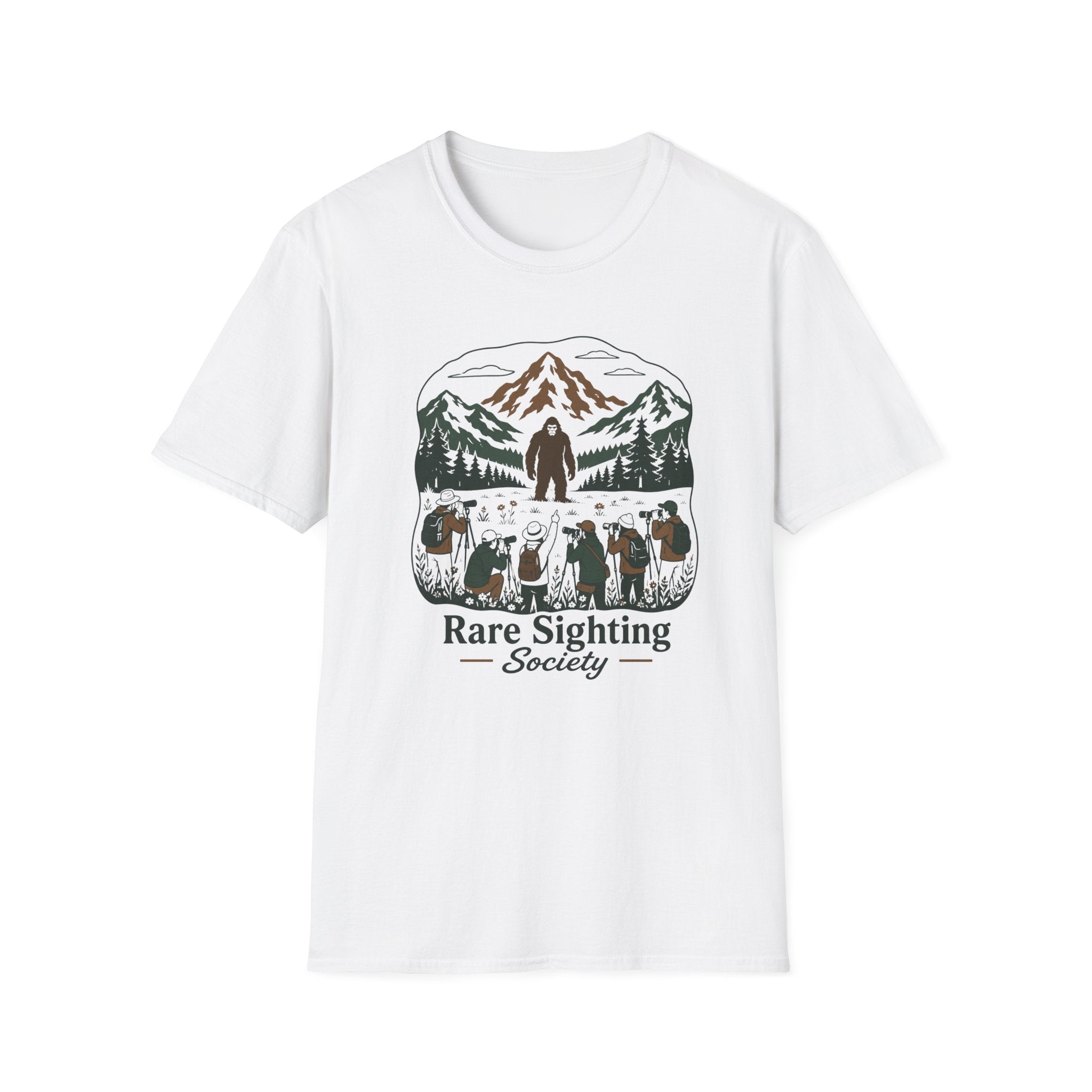 Rare Sighting Society T-Shirt — Sasquatch Mountain Camping Graphic Tee