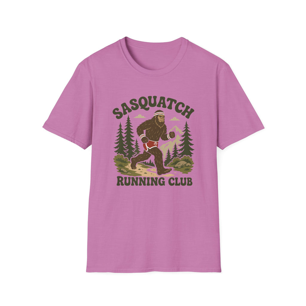 Sasquatch Running Club T-Shirt — Retro 70s Bigfoot Forest Graphic Tee