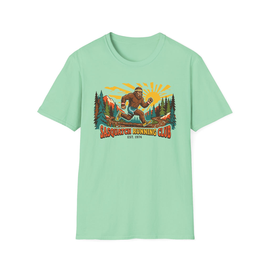 Sasquatch Running Club T-Shirt — Vintage Bigfoot Trail Run Graphic Tee