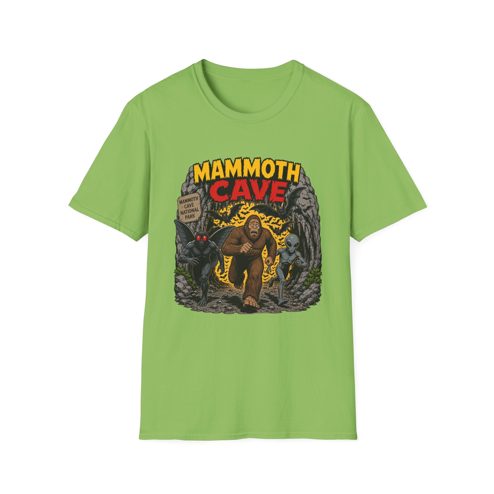 Mammoth Cave Comic Book Cryptid T-Shirt — Retro National Park Cave Adventure Tee