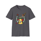 Bad Luck Good Vibes UFO T-Shirt — Sword & Horseshoe Retro American Traditional Tattoo Tee