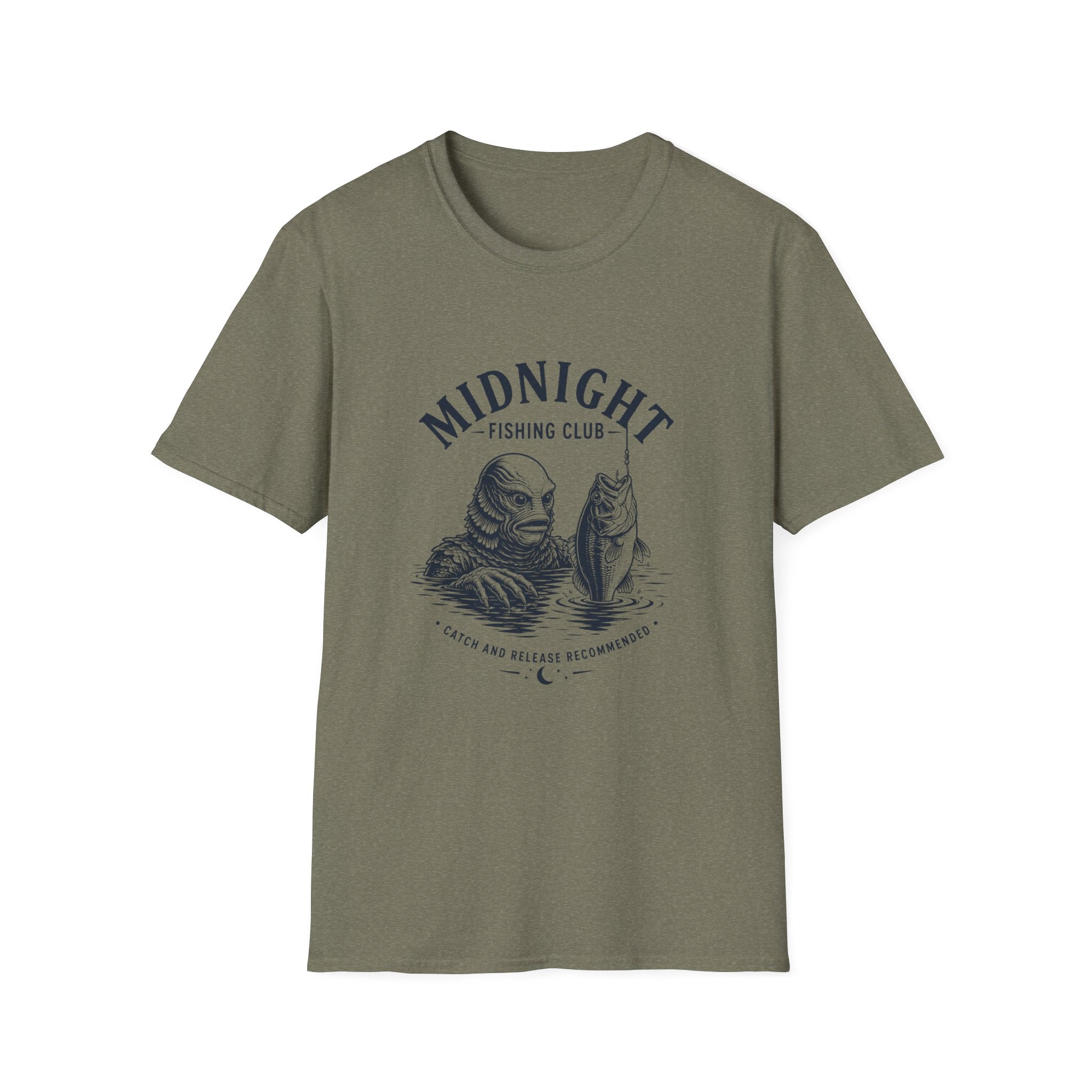 Midnight Fishing Club T-Shirt — Vintage Lake Monster Graphic Tee