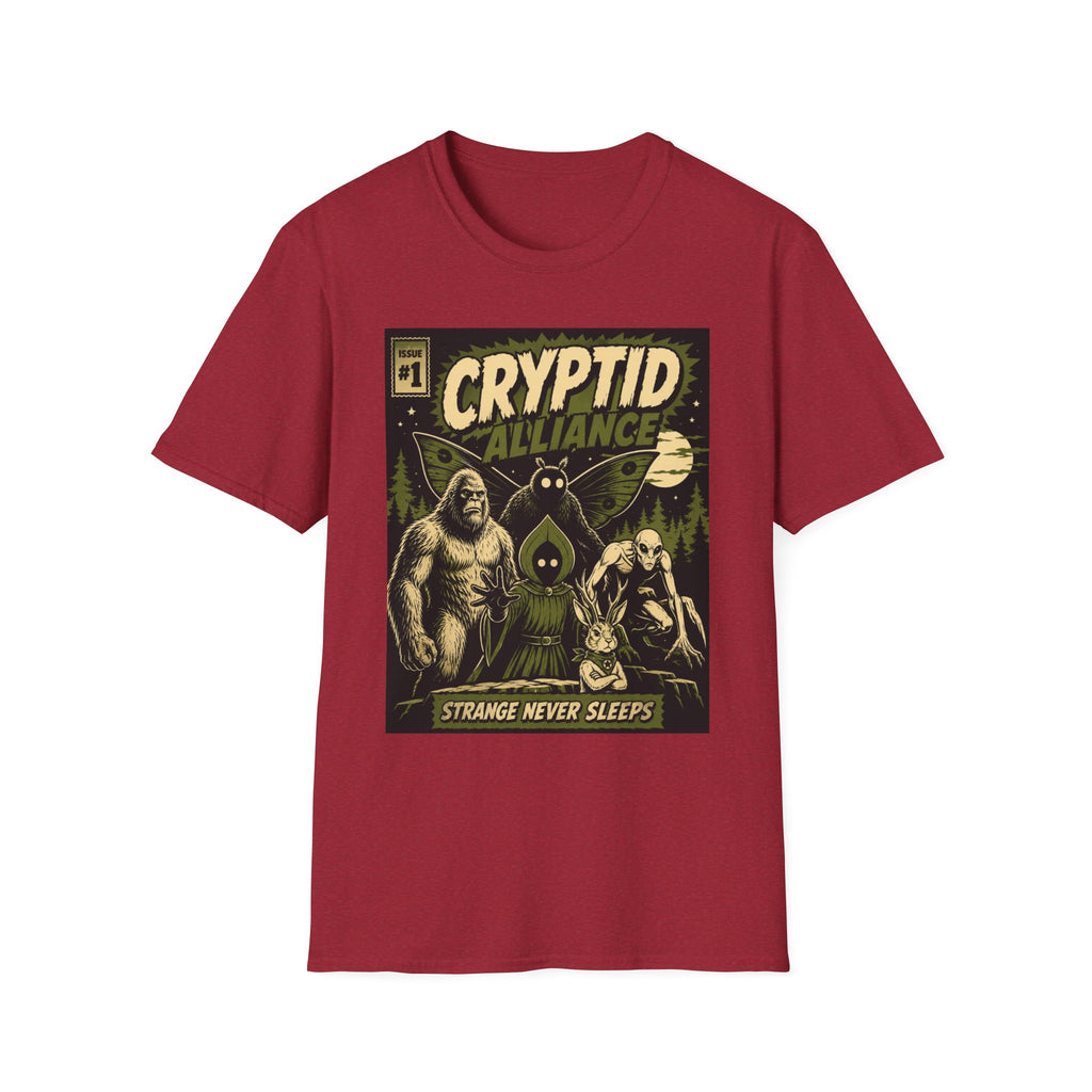 Cryptid Alliance T‑Shirt — Vintage Monster Comic Tee Bigfoot Mothman