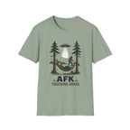 AFK Touching Grass T-Shirt — Gaming Nature Tee with Bigfoot & UFO