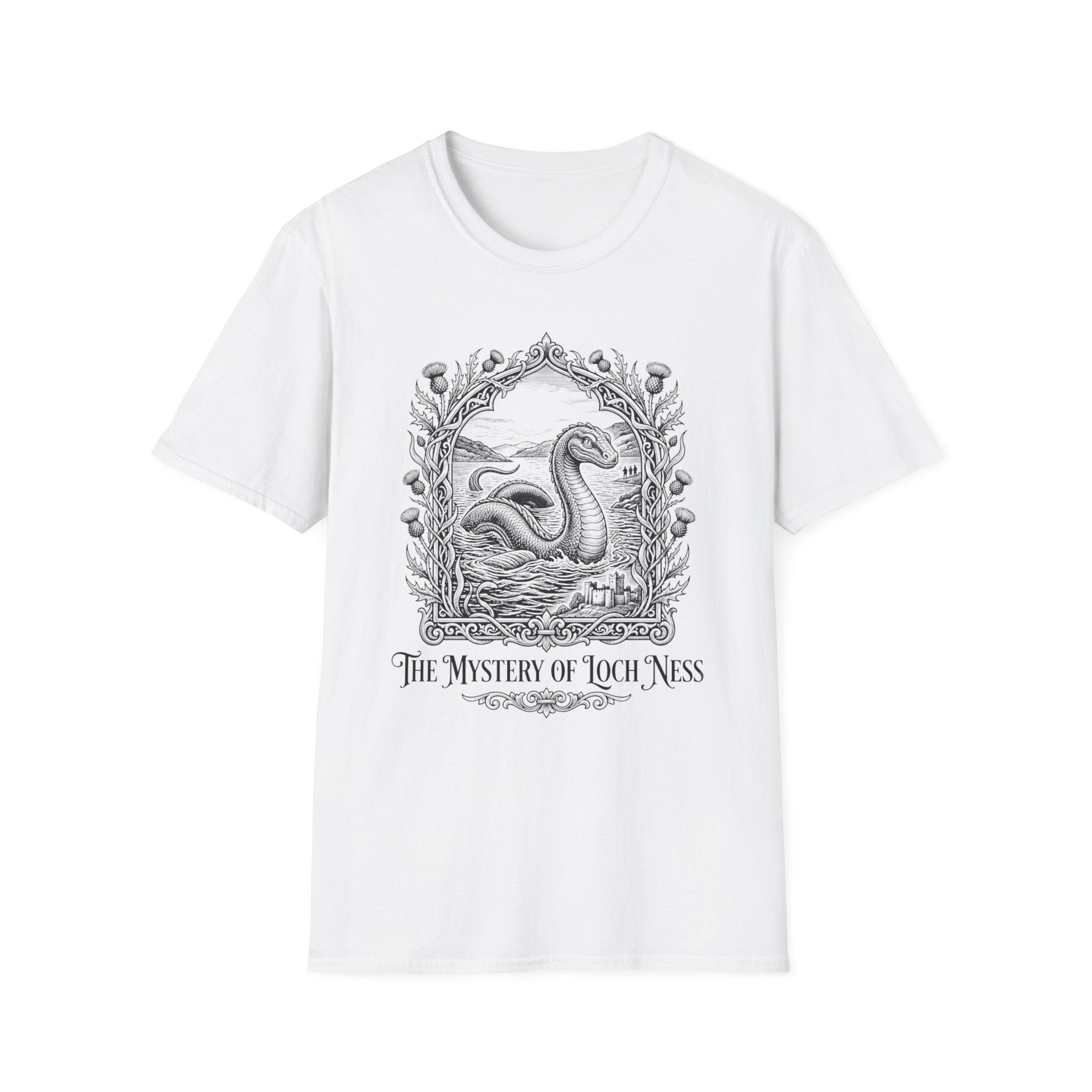 Mystery of Loch Ness T-Shirt — Vintage Loch Ness Monster Etching Illustration
