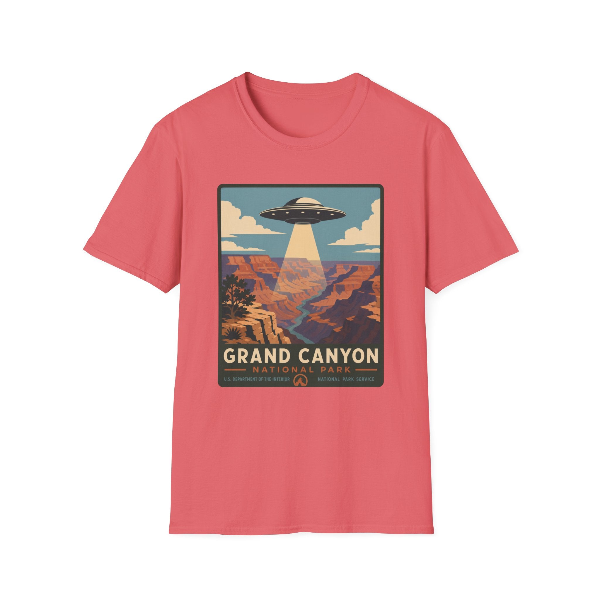 Grand Canyon UFO T-Shirt — Retro Alien Abduction National Parks Poster Tee