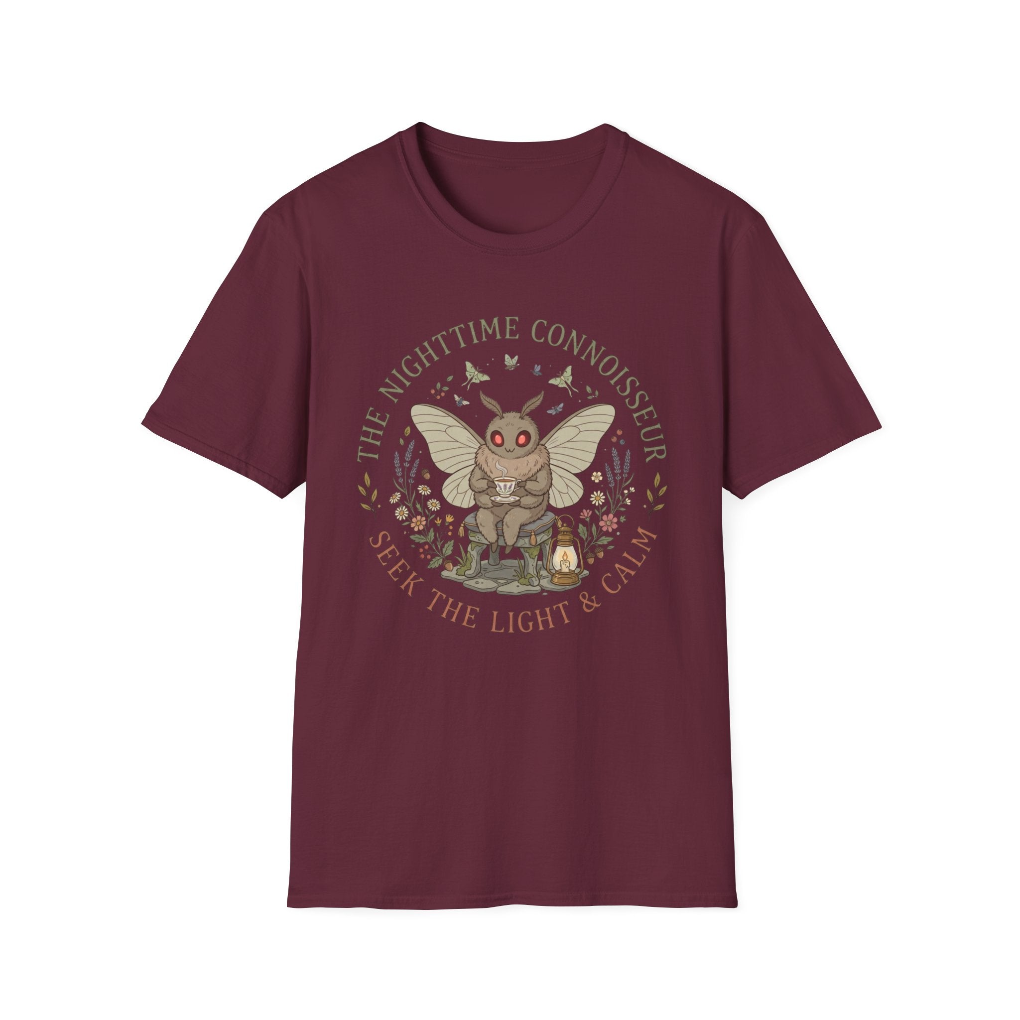 Mothman Cozy Cottagecore Graphic Tee - The Nighttime Connoisseur T-Shirt