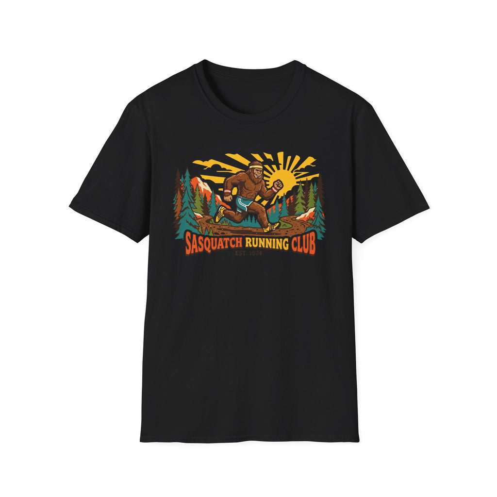 Sasquatch Running Club T-Shirt — Vintage Bigfoot Trail Run Graphic Tee
