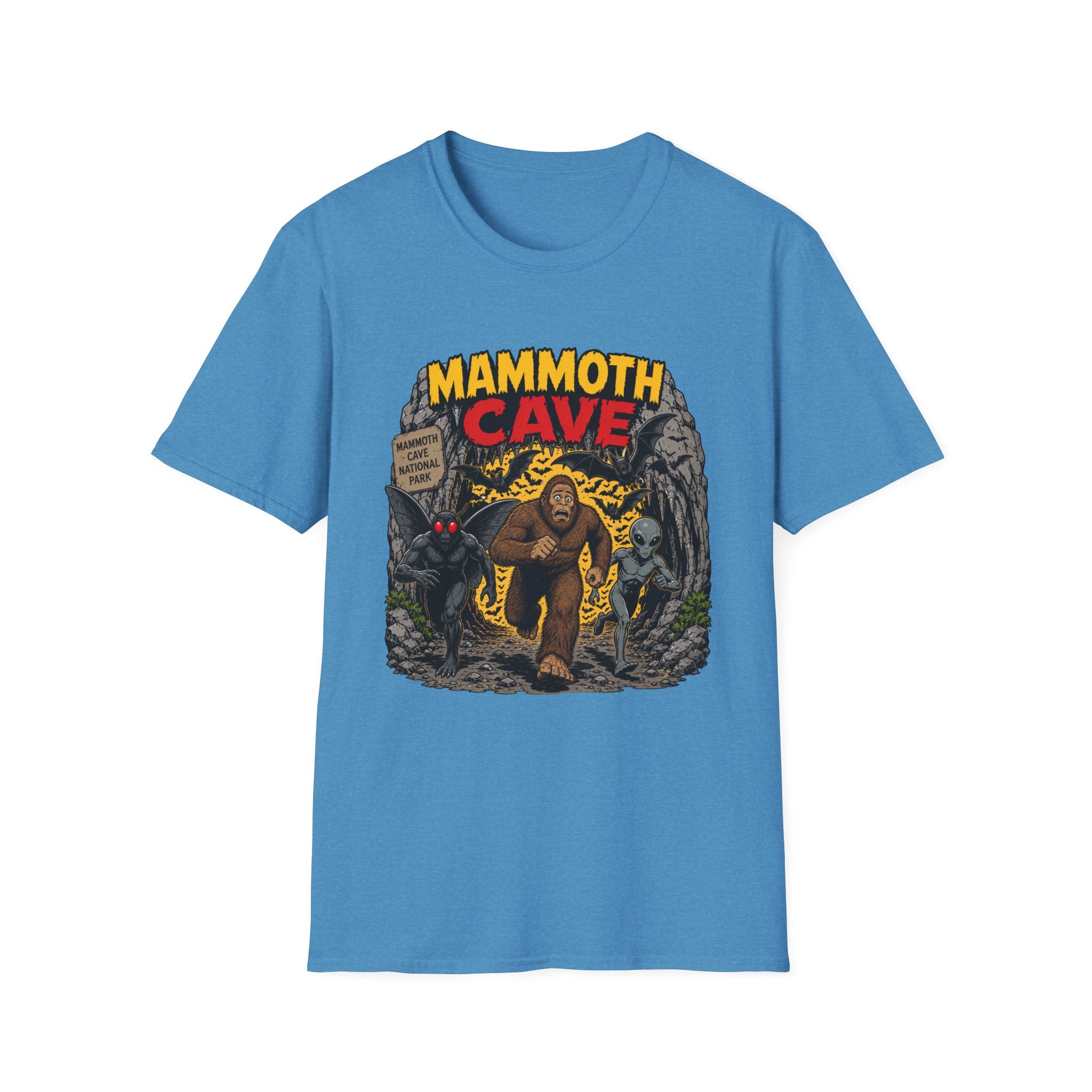 Mammoth Cave Comic Book Cryptid T-Shirt — Retro National Park Cave Adventure Tee