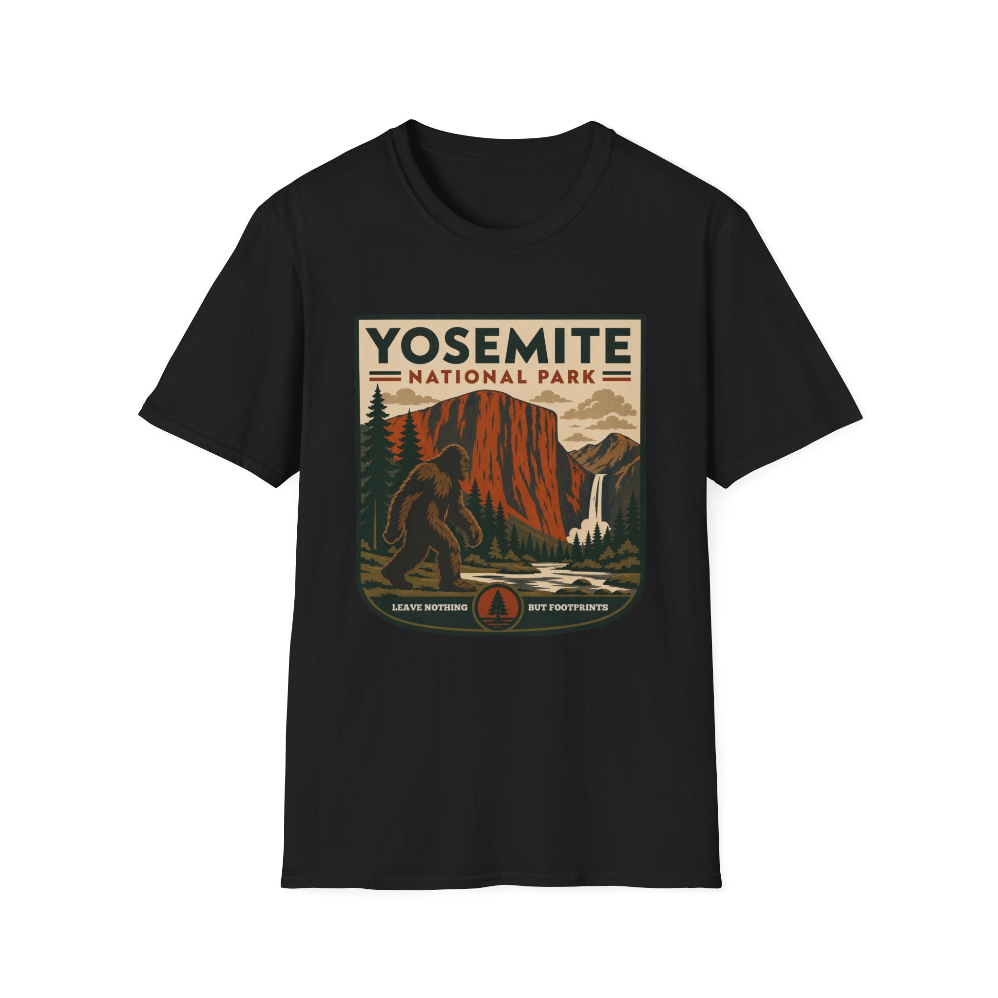 Yosemite Bigfoot National Park Graphic T-Shirt — Vintage El Capitan Nature Tee
