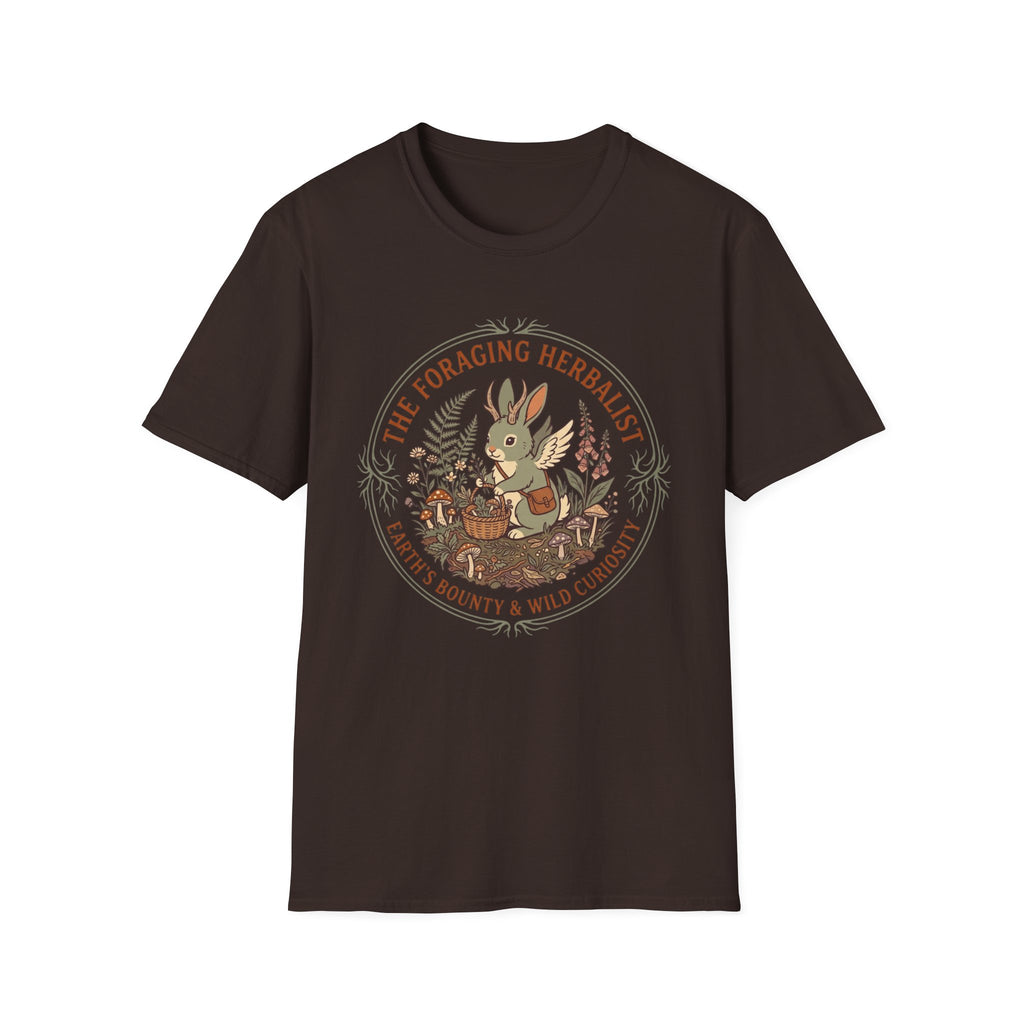 Foraging Herbalist T-Shirt — Cute Jackalope & Wildflower Nature Tee