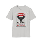 Warning: Mothman T-Shirt — Vintage Cryptid Warning Sign Tee