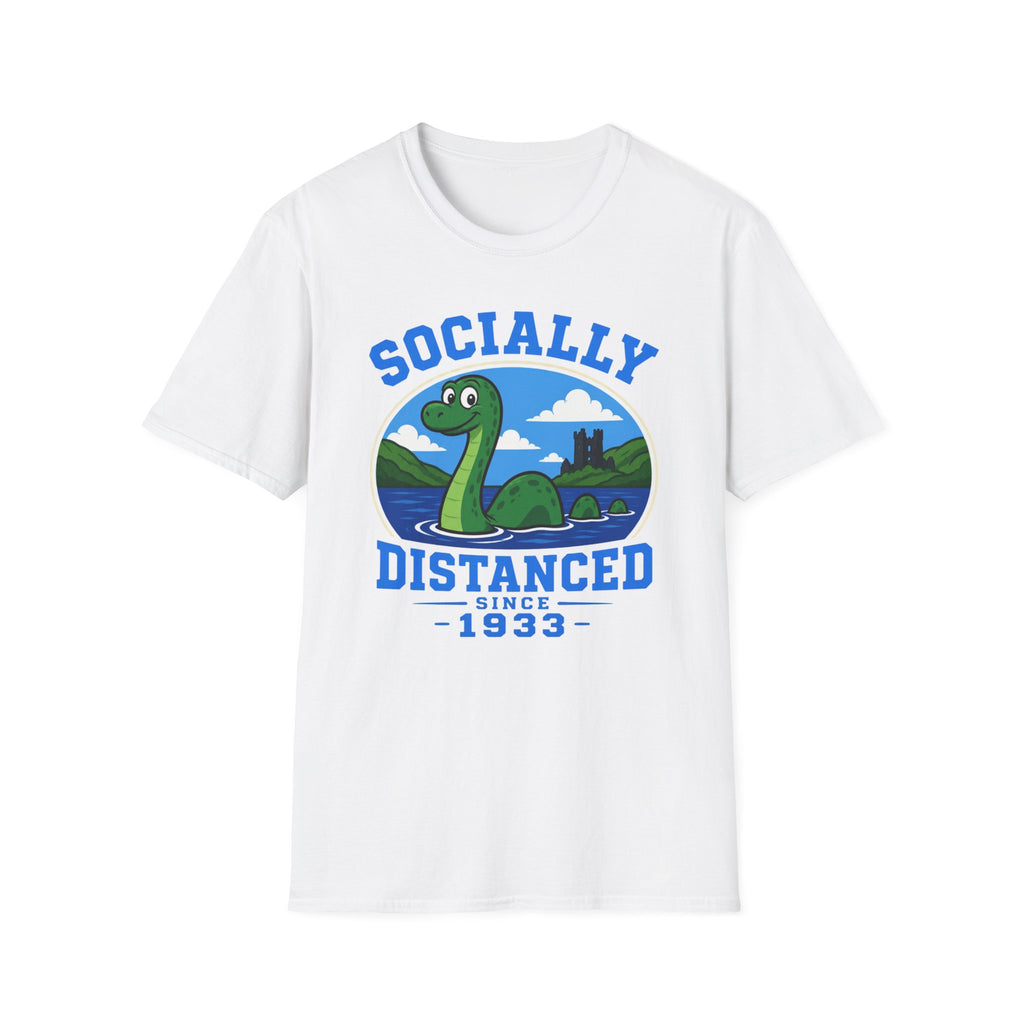 Socially Distanced Loch Ness Monster T-Shirt — Cute Nessie Graphic Tee