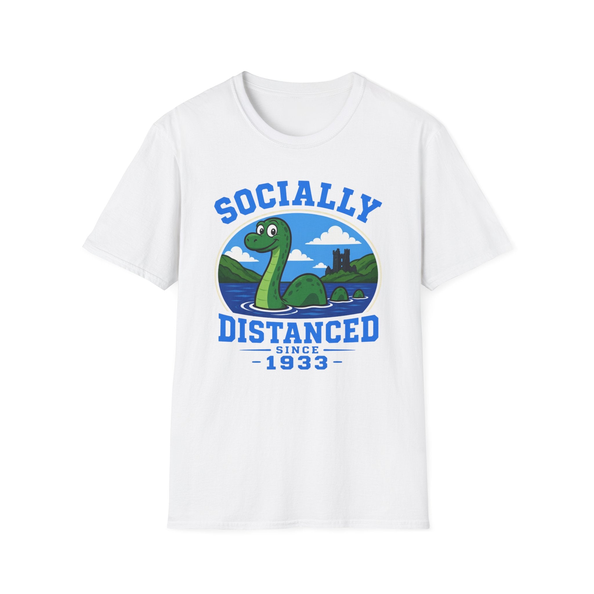 Socially Distanced Loch Ness Monster T-Shirt — Cute Nessie Graphic Tee
