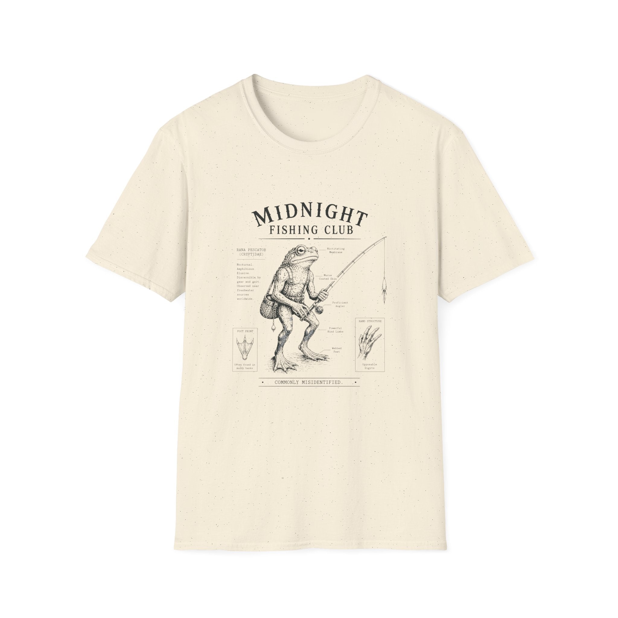 Midnight Fishing Club T-Shirt — Vintage Frog Man Angler Graphic Tee