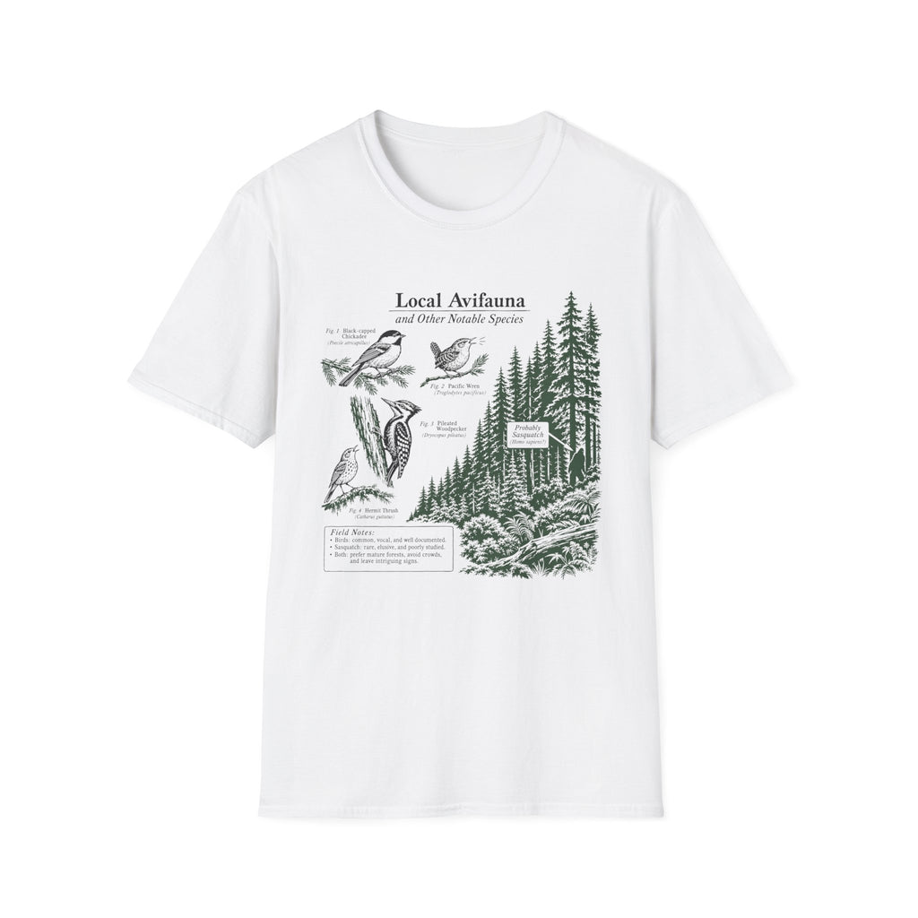 Local Avifauna T-Shirt — Vintage Bird & Forest Illustration Tee