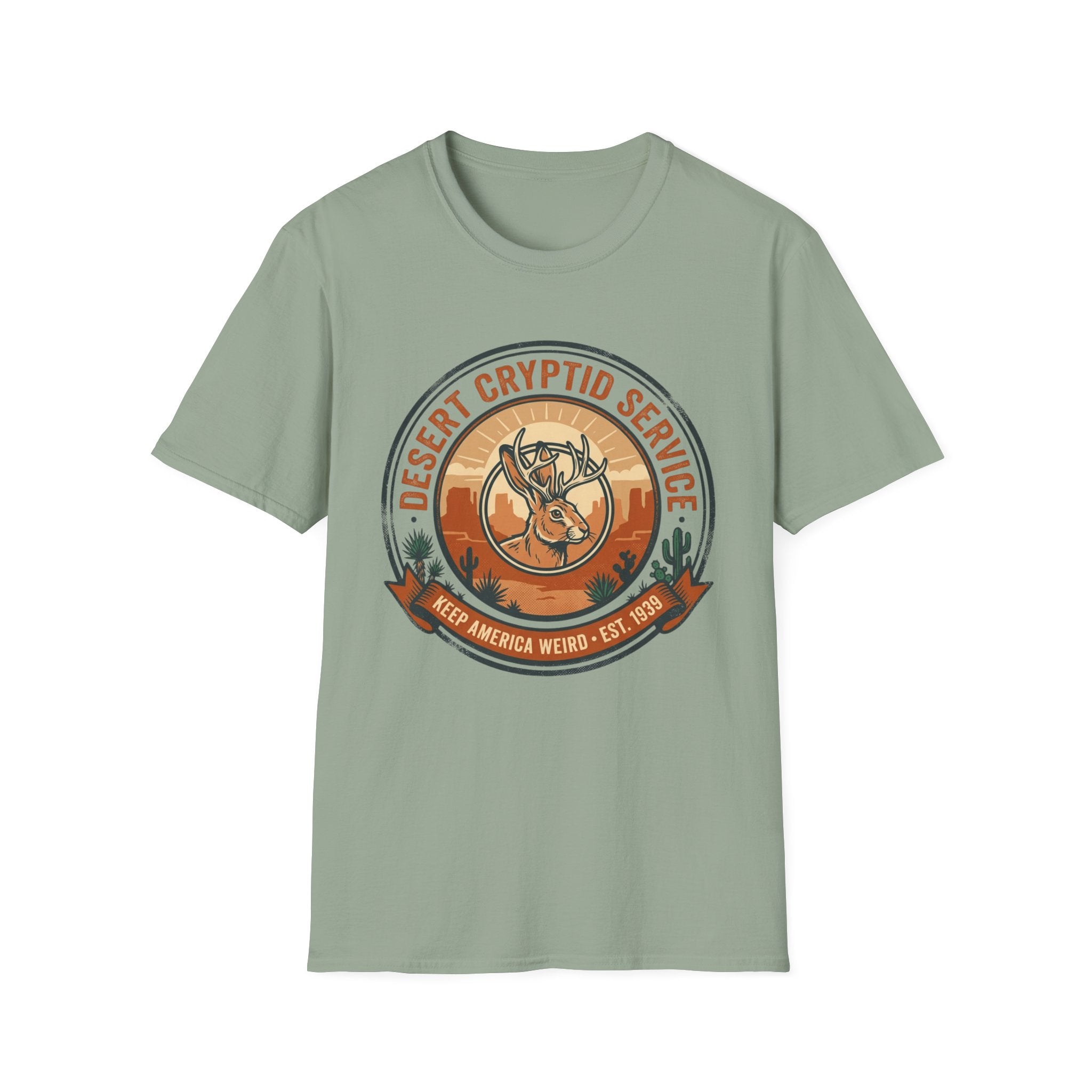 Desert Cryptid Service T-Shirt — Retro Desert Jackalope Graphic