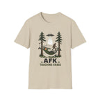 AFK Touching Grass T-Shirt — Gaming Nature Tee with Bigfoot & UFO